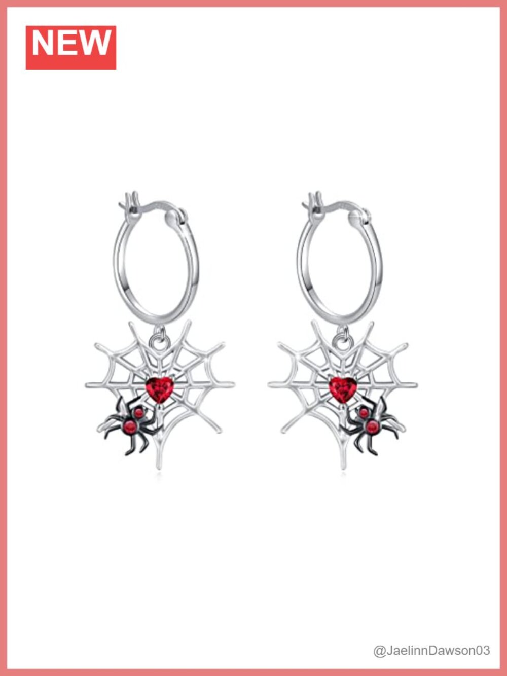 S925 Sterling Silver Spider Web Dangle Earrings Hypoallergenic Halloween